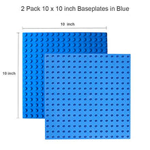 Load image into Gallery viewer, Building Baseplates for Building Bricks Bigger Size Bricks, 10&quot; x 10&quot;, 6 Pack, Blue and Green
