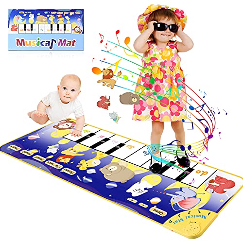 HmiL-U Piano mat for Kids ,2021 Upgrade Function with 8 Animal Voices 6 Modes, Kids Musical Piano Mat,Piano Early Education Toys for Toddler Kids Birthday (1 to 5 Years Old)
