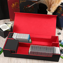 Load image into Gallery viewer, Card Deck Boxes Holds 550+ Mtg Deck Box Commander Yugioh Card Storage Box Magnetic Trading Cards Guard Box Includes 2 Dividers for Pm Tcg Mtg Yugioh Game Cards, 16 X 7.7 X 3.5 Inches
