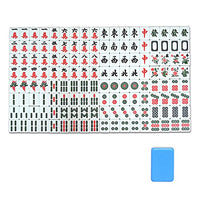 BYyushop Mini Mahjong,144Pcs/Set Mahjong Portable Entertainment Melamine Party Game Chinese Mahjong for Indoor - Blue
