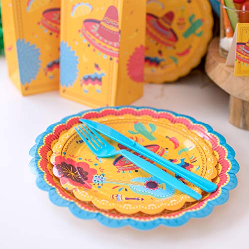 Fiesta Party Supplies Pack Serves 16 - Includes Large Paper Plates, Small  Plates and Napkins | Birthday, Taco Party, Mexican Party, Cinco de Mayo