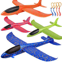 Load image into Gallery viewer, 4 Pack Airplane Toys, Upgrade 17.5&quot; Large Throwing Foam Plane, 2 Flight Mode Glider Plane, Flying Toy for Kids, Gifts for 3 4 5 6 7 Year Old Boy, Outdoor Sport Toys Birthday Party Favors Foam Airplane
