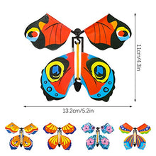 Load image into Gallery viewer, SUSSURRO 25 Pieces Flying Butterfly Toy Wind up Butterfly Toy Rubber Band PoweredButterfly for Great Surprise Wedding Birthday Gift,5 Style
