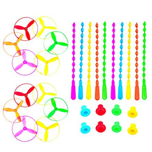 Load image into Gallery viewer, Toyvian 10pcs Flying Disc Launcher Toys Pull String Flying Saucers UFO Saucer Funny Outdoor Toys for Kids Children Park Outside Playing ( Random Color )
