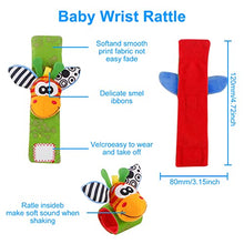 Load image into Gallery viewer, FPVERA Baby Wrist Rattles Toys 4 pcs Newborn Wrist Rattle and Footfinder Set, Soft Animal Rattle Toys for Babies Boys Girls (Deer&amp;Zebra)
