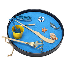 Load image into Gallery viewer, Mini Zen Garden Sea Life, Round Tray Decor Desktop Sandbox for Kids Adults Office Desk Sand Box Gift Set
