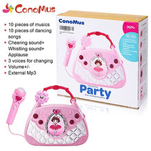 Load image into Gallery viewer, Conomus Kids Microphone for 3 Year Old Girls Birthday Gift Portable Karaoke Player Pink Toys for 2 + Year Old Girls
