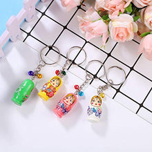 Load image into Gallery viewer, NUOBESTY 36pcs Russian Nesting Dolls Keychains Mini Wood Matryoshka Dolls Key Rings Toys Russian Dolls Key Rings Party Favor Gift (Random Style)
