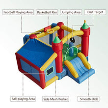 Load image into Gallery viewer, Kinbor Inflatable Bounce House Slide Jumping Area Castle with Blower for Kids Football Basketball Playing Outdoor Indoor Party
