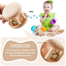 Load image into Gallery viewer, 5 Pieces Wooden Baby Toys Wooden Montessori Toys for Babies 0-6-12 Months Wood Toys Rattles with Bells Montessori Wood Baby Push Car Wooden Newborn Toy for Infant Boys and Girls Gifts
