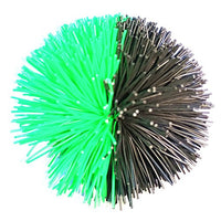 3.2Inch Colorful Stringy Ball,Thick Silicone Bouncing Fluffy Jugging Ball Monkey Stress Ball Office Stress Toys (Green Black, Medium)
