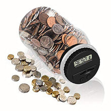 Load image into Gallery viewer, Digital Coin Bank, HeQiao Clear LCD Piggy Bank Simple Auto Counting Large Money Box Coins Savings Jar for US Coins (Silver)
