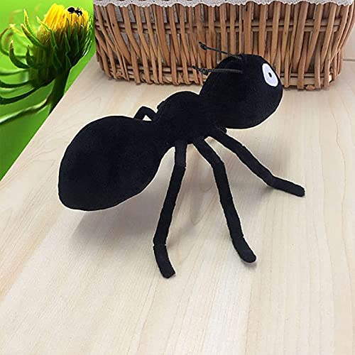 Ant Plush, Soft Stuffed Insect Animals Toy, Cute Ant Plush Doll, Soft Stuffed Animal Plush Toy, Gift for Kids, Birthday Gift (Black)