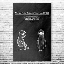 Load image into Gallery viewer, Patent Earth Wilkins Puppet Poster Print, Puppeteer Gift, Puppet Design, Puppet Wall Art, Vintage Puppet, Toy Collector Gift Chalkboard (Black) (12 inch x 16 inch)
