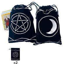 Load image into Gallery viewer, Maeaola Tarot Bag, Rune bag, Black Cloth Purse, Gift for Tarot (6 X 9 inches,Two Pieces)
