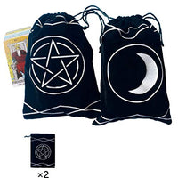 Maeaola Tarot Bag, Rune bag, Black Cloth Purse, Gift for Tarot (6 X 9 inches,Two Pieces)