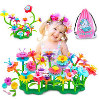 VERTOY Gifts for 3 4 5 6 Year Old Girls, Flower Garden Building Toys Set for Toddlers, STEM Preschool Activities and Gardening Pretend Playset, Stacking Game for Age 3+ Little Kids