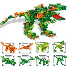 Load image into Gallery viewer, JUMEI Dinosaur Building Blocks,8-in-1 Dinosaur Building Toys,391 PCS Dinotrux Building Sets for Kids,Dinosaur Building Kit,Dinosaurs Toys for Boys Ages 6-12 Year Old
