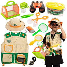 Load image into Gallery viewer, JOYIN Outdoor Explorer Kit, Bug Catcher for Kids (Vest, Hat, Flashlight Compass, Binoculars, Magnifying Glass and Butterfly Net), Kids Camping Gear, Educational Toys, Halloween Birthday Gift for Kids
