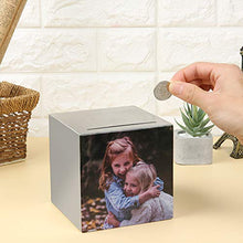 Load image into Gallery viewer, Customizable Piggy Bank, Photo Piggy Bank Stainless Steel Coin Money Bank Keepsake Gift Toy for Boys Kids Girls
