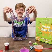Load image into Gallery viewer, The Original Dinosaur Slime Kit for Boys - Easy-to-Clean Fun Slime for Kids, Stretchiest Glitter Slime 12 Colors &amp; Dinosaur Toys - All in ONE for Ultimate, Premade, DIY, Foamy, Stretchy Slime 38pc

