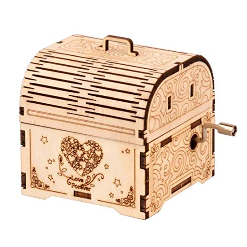 LCM 1 Set DIY Hand Crank Music Box 3D Wooden Model Adults Kids Self Assembly Wood Craft Kit Toys (Color : BYH702)