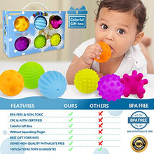 Load image into Gallery viewer, Baby Textured Multi Sensory Toys Massage Ball Gift Set BPA Free for Toddlers 1-3 Soft Balls Montessori Infant Baby Toys 6 to 12 Months 6 Pack by ROHSCE
