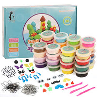 Modeling Clay for Kids, 36 Colors of Molding Clay for Kids Air Dry Clay with 150+ Accessories, Kids Clay Sculpting Kit Non-Toxic and Child Friendly, Craft Clay for Boys and Girls, Reusable Air Clay