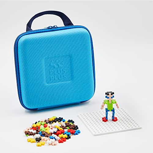 PLUS PLUS - Travel Case w/ 100 Pieces, 1 White Baseplate - Construction Building Stem/Steam Toy, Mini Puzzle Blocks for Kids