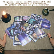 Load image into Gallery viewer, Fortune Telling Tarot Deck | Mystical Moonology Oracle Cards | English Fate Divination Party Playing Cards Board Game Tarot Card Supplies for Family Party Friends | Hologram Paper
