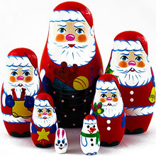 Load image into Gallery viewer, Russian Nesting Dolls Santa Claus Set 7 pcs
