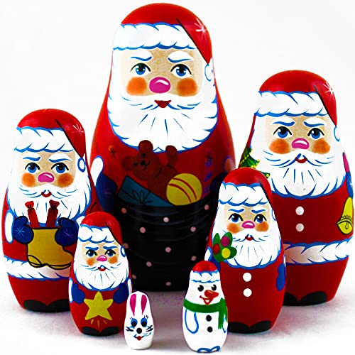 Russian Nesting Dolls Santa Claus Set 7 pcs