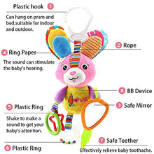 Load image into Gallery viewer, D-KINGCHY Baby Car Toys Stroller Plush Toy Animal Stuffed Hanging Rattle Toys Newborn Crib Bed Around Toy with Teether Rattle Sound for 0-3 Years Old (Bunny)
