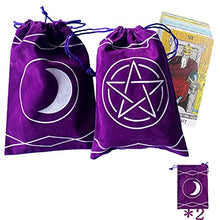 Load image into Gallery viewer, Maeaola Tarot Bag, Rune Bag, Purple Cloth Purse, Gift for Tarot (6 X 9 inches,Two Pieces)
