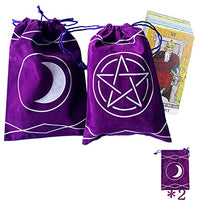 Maeaola Tarot Bag, Rune Bag, Purple Cloth Purse, Gift for Tarot (6 X 9 inches,Two Pieces)