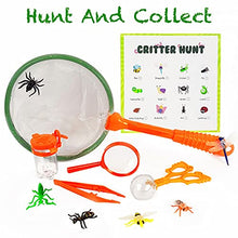 Load image into Gallery viewer, Adventure Kidz Outdoor Bug Exploration Kit, Binoculars, Magnifying Glass, Bug Container, Viewers, Critter Cage, Net, Backpack, Hat
