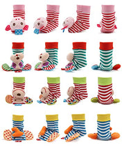 Load image into Gallery viewer, BLOOBLOOMAX Baby Infant Rattle Socks Toys, Sock rattles for Babies 0-24 Months Baby Animal Foot Finder Learning Toy (Cotton A)

