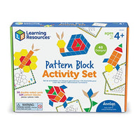 Learning Resources Pattern Block Activity Set, 20 Double-Sided Cards, Puzzles for Kids, Easter Gifts for Kids, Ages 4+