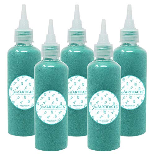 Just Artifacts 2lbs Craft and Terrarium Decorative Colored Sand (Teal, 5pcs)