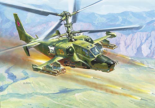 Zvezda 500787216 500787216-1:72 Russian Attack Helicopter Hokum Plastic Construction Kit Model Kit Assembly for Beginners Detailed Olive