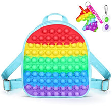 Load image into Gallery viewer, Valentine&#39;s Day Gift for Girl,Pop On It Backpack Fidget Toy for Girl Gifts, Shoulder Bag Purse Pop Push Bubble Sensory Fidget Toy Crossbody Bag, Popit School Supplies for Autism Kids, Large Rainbow Bl
