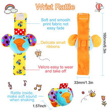 Load image into Gallery viewer, FPVERA Baby Wrist Rattles Toys 4 pcs Newborn Wrist Rattle and Footfinder Set, Soft Animal Rattle Toys for Babies Boys Girls (Elephent&amp;Monkey)
