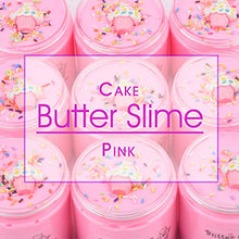 Load image into Gallery viewer, Pink Cake Butter Slime with Cute Charm and Slices, 200ML Non Sticky Cotton Mud Stress Relief Sludge Stretchy Toys for Kids Party Favors

