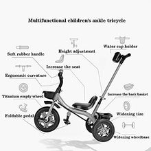 Load image into Gallery viewer, XLAHD Baby Tricycle,Outdoor Children&#39;s Tricycle Titanium Empty Tire Shock-Absorbing Wear-Resistant with Cup Holder Turning Flexible 3 Colors 1-6 Years Old Children Riding Toys (Color : Blue)
