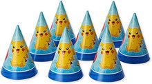 Load image into Gallery viewer, Pokemon Paper Cone Hats | 6&quot; | Blue - 8 Pcs
