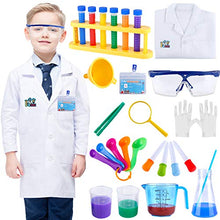 Load image into Gallery viewer, INNOCHEER Kids Science Experiment Kit with Lab Coat Scientist Costume Dress Up and Role Play Toys Gift for Boys Girls Kids Age 6+ Christmas Birthday Party
