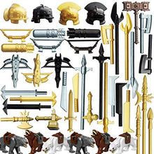 Load image into Gallery viewer, Goshfun 50Pcs Medieval Ancient Rome Egypt Style Figure Weapon Shield Helmet Armor Set, Small Particle Building Block Toy Kit

