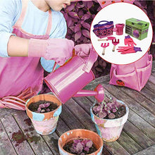 Load image into Gallery viewer, ZDQ Childrens Gardening Tool Set with Watering Can, Gloves, Rake, Garden Bag Durable Garden Play Game Kits Easy to Carry and Foldaway Children Gardening Set,Blue
