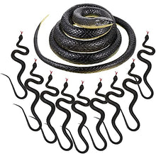 Load image into Gallery viewer, 9 Pieces Rubber Snakes Realistic Fake Snake Black Mamba Snakes Toys for Pranks, Scary Games, Novelty Toy Party Favors (Black)
