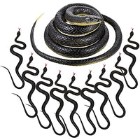 9 Pieces Rubber Snakes Realistic Fake Snake Black Mamba Snakes Toys for Pranks, Scary Games, Novelty Toy Party Favors (Black)